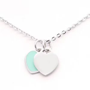 Collana con ciondolo di design per donna Cuore Collane classiche di lusso Acciaio inossidabile placcato oro 18 carati Oro rosa Argento Gioielli da tennis Compleanno Regalo di San Valentino