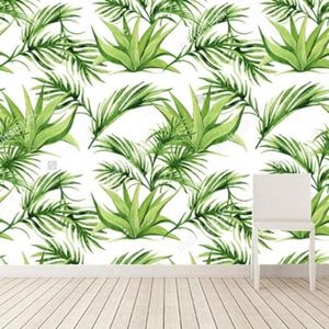 Benutzerdefinierte 3D-Wandbilder Tropical Leaves Print Wallpaper El Room Restaurant Living Bedroom TV Wall Kitchen