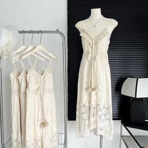 Elbiseler Yaz Kadın Giysileri Sling Kayısı Dantel Mizaç Kendinden Yetiştirme Tasarım Sens Beach Resort Style Dres 230428