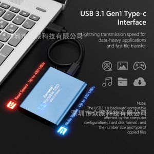 High Speed 2TB Portable SSD 1TB Flash Hard Drive External Type-C USB3.1 Storage HD Hard Disk For Laptop PC 500GB HDD