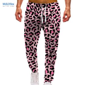 Брюки с 3D узором, спортивные розовые брюки с леопардовым принтом, повседневные брюки с графическим рисунком, мужские/женские спортивные штаны с венами и шнурком