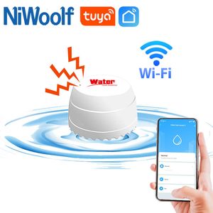 Alarm Accessories WiFi Water Sensor Tuya Leakage Detector Sound Leak flood Alert Overflow APP Control Smart Home Security 230428