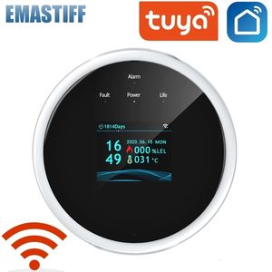 Alarm Aksesuarları Tuka WiFi Gaz LPG Sızıntı Sensörü Alarm Ateş Güvenlik Dedektörü Uygulaması Güvenlik Güvenliği Akıllı Ev Sızıntı Sensörü Destek Yaşam Uygulaması 230428