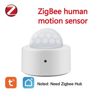 Tuya Zigbee Mini Smart PIR Motion Sensor for Home Security, Infrared Human Body Detector with Remote App Control