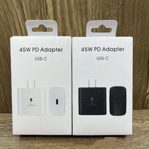 OEM Original 45W PD Adapter Super Fast зарядка USB-C Quick Charge Type C AC AC Power Adapter Travel Charger US Eu Plug для Note10 S22 S20 с розничной коробкой