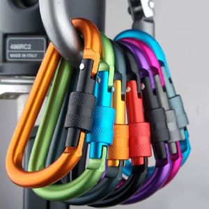 5 PCSCarabiners Outdoor Climbing Aluminium Alloy D Shape Buckle Carabiner Survial Key Chain Climb Hook Clip Backpack Buckle Keychain Carabiner P230420