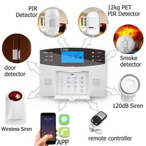 Wifi GSM PSTN Home Burglar Alarm System 433MHz Wireless Sensor Detector Security Alarm Automatic Dial Recording IOS Android APP