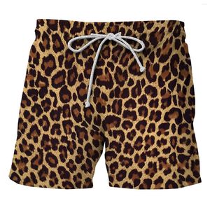 Pantaloncini da uomo Per uomo Stampa 3D Con stampa leopardata Abbigliamento da festa in spiaggia Casual Harajuku Traspirante Oversize Asciugatura rapida Da ragazzo 7XL