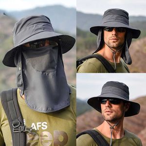 Outdoor Hats Summer Sun Hats Double Layer UV Protection Hunting Outdoor Cap Men and Women Hiking Camping Visor Hat Removable Fisherman Hat J230502