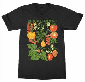 Magliette da uomo T-shirt in cotone stampato a maniche corte con stampa di pomodoro T-shirt da giardino botanico Stampa artistica Botanica Bloom Fruit Flower Grow T-shirt 230428