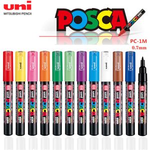 Markers 1 UNI Ball POSCA PC1M Marker Pen POP Poster PenGraffiti Advertisement 07mm Art Stationery Multicolor Optional Supplies 230503