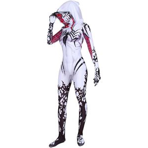 Gwen Stacy Cosplay Kostümü Örümcek Ayet Gwenom Spandex Kumaş Cadılar Bayramı Süper Kahraman Bodysuit