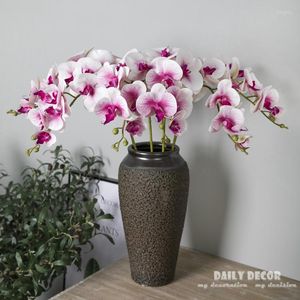 Декоративные цветы 3d Real Touch 9 головы искусственные силиконовые бабочки орхидеи оптом