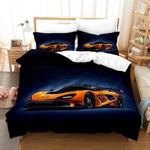 Yatak takımları serin yarış arabası seti spor yorgan kapağı king twin tam tek boyutlu moda çocuk çocuk genç yatak keten yorgan