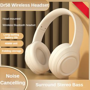 Sıcak Satış DR58 Kablosuz Bluetooth 5.0 Katlanabilir Kulaklıklı Kulaklık Gürültü İptal Etme Kafa Bandı Spor Kulaklık Koşmak İçin