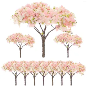Dekoratif çiçekler 10 adet mimari ağaç modeli yapay çiçek sahte bitkiler dekorasyon botanik manzara ağaçları sahte tren