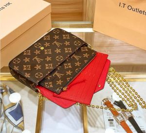 Оригинальная высококачественная роскошная дизайнерская сумка кошелек женская мода переключающая слова многосайна Felicia Chain Chain Sacd с коробкой из трех частей