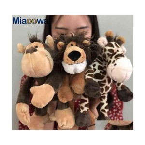 Плюшевые куклы 5 Pcsparty милые джунгли животные игрушки животных фаршированные львиные слон Giraffe Monkey Pop for Kids Baby Ldr