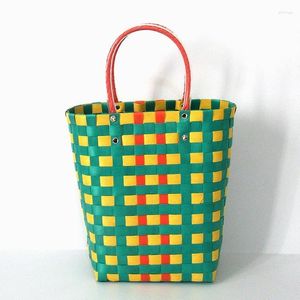 Сумки для наплечника упаковывать ремень тканой сумки сумочка прямоугольная пляжная подарочная корзина для отдыха
