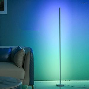 Zemin lambaları Modern oturma odası Dimmabable Led lamba 160cm Stand TUYA Akıllı RGB Ruh Hali Işık Yatak Odası İskandinav Ev Dekoru İç Işık