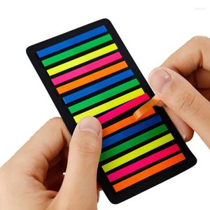 300pcs Korean Colorful Stickers Transparent Fluorescent Index Labels Logo Sticky Notes School Office Supplies
