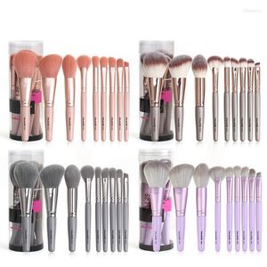 Макияж щетки 9pces/set Set Cosmetics Powder Eyd Leads Foundation Bluse Break Beauty Make Up rass Tools