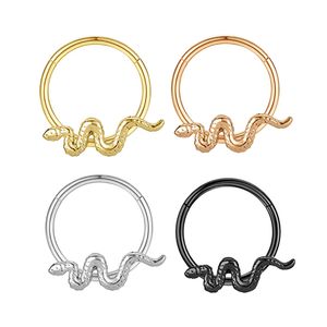 16G Surgical Steel Septum Nose Rings Body Cartilage Tragus Earrings Snake Piercing Jewelry for Women Men