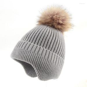 Шапочки шапочки/кепки для черепа вязаная шляпа зима для женщин 2023 Осенний помпон