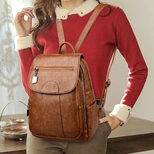School Bags Sell women's large-capacity soft leather backpack anti-theft women's travel bag outing mom bag girl storage Shcool bag 230504