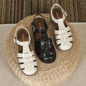 Mulher sandálias planas 121 verão inferior design de moda dedo do pé redondo sapatos casuais passeios ao ar livre e trabalho tamanho grande 41-43