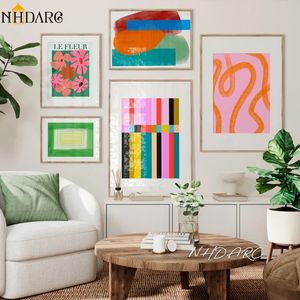 Resimler renkli soyut çiçekler pop sanat tuval baskı boyama poster modern İskandinav tarzı oturma odası duvar resim ev dekorasyon 230505