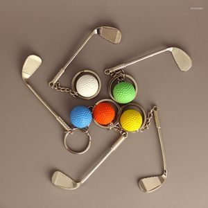 Anahtarlıklar 12 adet/grup Alaşımlı Anahtar Zincirleri Renkli Golf Topu Brassie Beş Renk Çoklu Rahat Sportif Stil Erkek Kadın Anahtarlık Anahtarlık