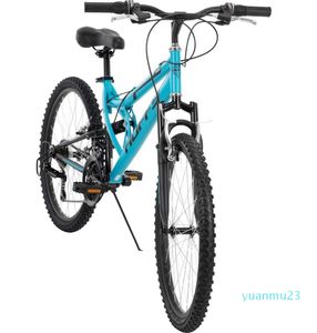 (Инвентарь США) Huffy 24-дюймовый горный велосипед Trail Runner для девочек с полной подвеской Бирюзово-синий 991