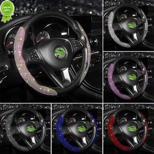 New Car Steering Wheel Cover Diamond Protector Set Breathable Anti-Slip Car Accessories Universal Bling For Girls Women