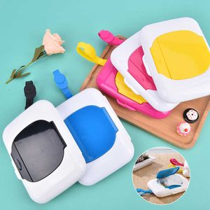 Tissue Boxes Napkins Wet Wipe Pouch TravelWipes Case ReusableRefillableWet Wipe Bag Dispenser Box Z0505