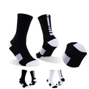 Носки Профессиональные элитные спортивные носки баскетбольные носки мужчины американские практические тренировочные тренировки утолщенное полотенце дно средняя длина носки