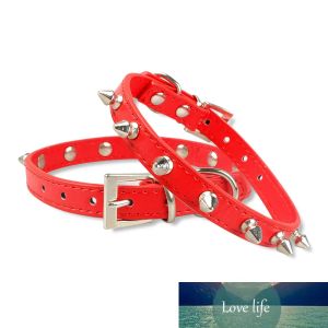 Top Cool Cat Dog Collar Cats Dog Leather Spiked Studded Collars For Small Medium Dogs Chihuahua 5 Colors