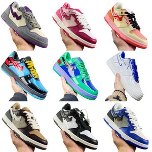 Klasik Erkek Basketbol Ayakkabı Lüks Yıldız Tasarımcı Ayakkabı Kadın Moda Spor Ayakkabıları Düşük Top Skate Ayakkabıları Yaz Nefes Alabilir Açık Ayakkabılar Patent Deri Deri Sıradan Ayakkabı