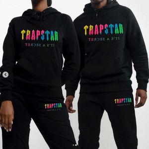 Дизайнерская одежда Мужские толстовки Толстовка trapstar Ниша Модный бренд Свитер Радужное полотенце Бархатная вышитая плюшевая утолщенная куртка с капюшоном Спортивные костюмы Топы