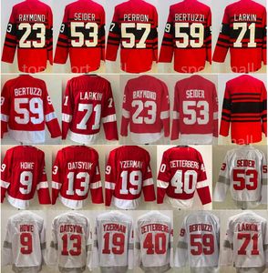 Ters Retro Hokey 23 Lucas Raymond Jersey 53 Moritz Seider 59 Tyler Bertuzzi 71 Dylan Larkin 9 Gordie Howe 19 Steve Yzerman 13 Pavel Datsyuk 40 Henrik Zetterberg Adam