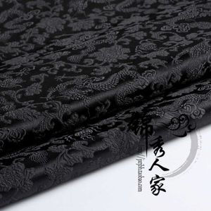 Damasco de dragão preto de tecido vem aparar diy jacquard brocade tecido mongolia túnica de pano de pano de pano diy 75cm*50cm P230506