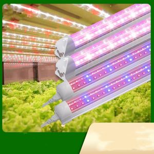 T8 Tüp Tam Spektrum LED Grow Işıkları Çubuğu 0.3m 0.6m 0.9m 1.2m Bitki Büyüme Lambası Şeridi 10W 18W 30W 36W Hidroponik Akvaryum Çiçek Sebzeleri Çadır Büyür