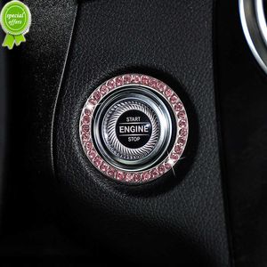 Новый универсальный хрустальный автомобильный двигатель Start Stop Cover Cover Key Кольцо наклейка автомобиль Diamond Car Bling Accessories для девочек