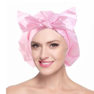 Bowknot ipeksi leke türban gece uyku şapkası katı saç bakımı elastik kaput kadınlar için kafa bağ bantlı makyaj şapkası ayarlanabilir
