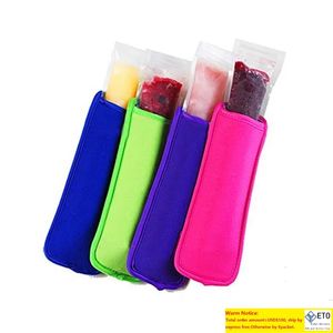 16 renk antifreezleme buz lolly torbaları araçları dondurucu buzlu kutup buzul tutucular yeniden kullanılabilir neopren izolasyon Icesucker kollu çanta çocuklar için