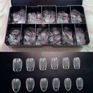 Nail Practice Display Gel X s System XXS Coffin Almond Full Cover Sculpted Semi Frosted Clear Press On False Tips Acrylic Supplies 230505