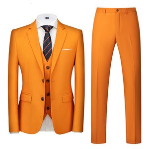 Blazer maschili da uomo Pantaloni per giubbotto da 6xl-m giacca da 6xl-m Candy Colors Slim Fit Business Business Works Campi di nozze Smoking Tuxedo 3 pezzi 230506