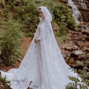 Düğün Saç Takı Bayanlar Zemin Uzun Dantel Düğün Aksesuarları Cape Beyaz Fildişi Ceket El Yapımı Gelin Şal 2023 230506
