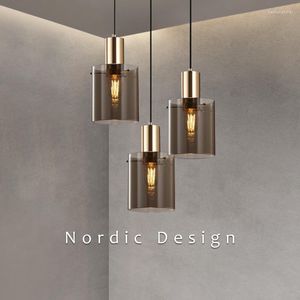 Подвесные лампы северные светодиодные светильники для столовой кухня живая спальня Простая дизайн потолочная люстра современное стеклянное висящее лампа