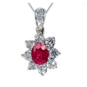 Подвесные ожерелья Caoshi изящное свадебное ожерелье для женщин Ярко -красная кубическая циркония